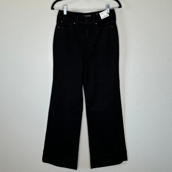 J.Crew Women’s Petite 1996 Denim Trouser In Black Rinse CC558 | Size 24 New - Picture 3 of 14
